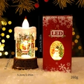 LED Weihnachts-Schneekugel-Laterne mit Weihnachtsmann-Figur und Bronzesockel - Bronze Kerze - Weihnachtsmann (Geschenkbox)