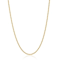 Elegantly twisted 18K gold plated stainless steel rope chain necklace for women on white background - Rope Chain Necklace / Gold
