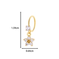 Gold-tone flower pendant nose ring with white zircon stones and size dimensions - 23# Golden