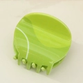 Grass green volleyball pattern hair claw clip with white wavy lines and plastic finish - Tennis Ball