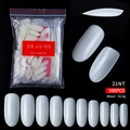 Melkwitte ovale nageltips set in 500 stuks bulkverpakking voor professionele manicure - Stijl 21# / 500 Stuks / Natuurlijke Kleur