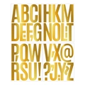 Dettaglio degli adesivi alfabeto dorati da 5 pollici con finitura metallica lucida - Lettere in foglia d'oro (P366)