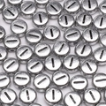 Flache runde Silber-Acrylperlen mit schwarzem Strich für DIY-Schmuckherstellung - Buchstabe I