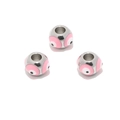 Rosa 8mm Edelstahl-Böser-Blick-Perle mit Emaille-Finish für die Schmuckherstellung - Stahlbasis Rosa