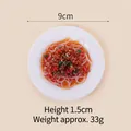 Realistic 9cm artificial glass noodle model with minced meat and chili on white plate - 9cm / Sauce Vermicelli - No Keychain
