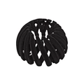 Macro detail of black flocked bird nest hair claw clip with telescopic velvet texture - Black Flocking