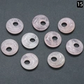 Pink natural quartz stone donut pendants with side holes for DIY jewelry making - 18mm Side Hole Rose Quartz
