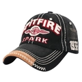 Ricamo su cappello SPARK in cotone lavato con toppa retrò 1937 sul lato della calotta - Regolabile / Nero