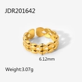 Dettagli tecnici dell'anello placcato oro 18K con dimensioni del prodotto e peso esatto - Stile a Doppia Fila di Maglie di Catena (JDR201642)