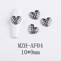 Dettaglio di charms per unghie a cuore color canna di fucile 10x9mm con trama trapuntata - Cuore Grande Trapuntato (AF04)