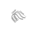 Silver 14mm DIY earring hooks with tiny cubic zirconia stones and an open loop - Style 2 / Steel