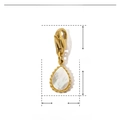 Detailed size parameters of gold stainless steel water drop pendant with white shell inlay - Gold Waterdrop White Mother of Pearl