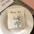 Set mollette per capelli gatto argento glitterato con nuvola e fiocco di paillettes - Fermaglio Nuvola + Fiocco