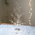 LED acrylic crystal Christmas tree tabletop decoration in warm white light, 45cm height - Silver Christmas Tree - Large (With Lights)