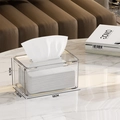 Minimalist clear acrylic tissue box for tabletop, dimensions 18x11.8x9.7cm for home use - Transparent (Small)