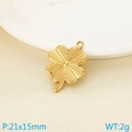 Golden clover stainless steel pendant charm size 21x15mm for DIY jewelry making - Medium Four-leaf Clover Style (KLJ9967-Z) / 21x15mm / Gold