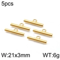 5pcs golden stainless steel OT toggle clasps for DIY jewelry making 21x3mm size - Gold Medium Smooth Style (KLJ6607-Z)