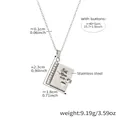 Collana a libro in acciaio inossidabile argento con incisione Best Mom ever e cuore - Color Acciaio Stile Mamma (RP022)