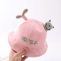 Pink baby bucket hat with green sprout top and cute 3D frog doll attachment - 8 Months-3 Years (46-50cm) / 07 Pink (Frog Whale)