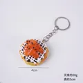 Portachiavi realistico da 4cm a forma di tortino di gamberi al formaggio con salsa - Portachiavi Tortino di Gamberetti con Peperoncino a Listarelle