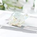 Cute transparent crystal turtle figurine with elegant gold foil flakes inside - 69 Light Aquamarine + Gold Foil