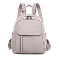 Light purple soft leather backpack for women with textured finish and silver zippers - Light Purple