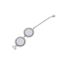 Sublimation bow pearl brooch wreath pendant in silver metal finish with 2022 charm - 2022 Year Double Round Hook Chain