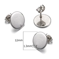 Silver stainless steel 12mm round disc stud earrings with 1.3mm hole for DIY jewelry - 12mm Round / 10 Pieces Pack / Steel