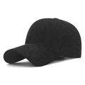 Gorra de béisbol negra con diseño de espiga y tejido grueso para otoño y el invierno - Ajustable / Negro