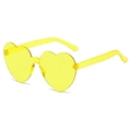 Transparent yellow heart-shaped rimless sunglasses with integrated resin lenses and frames - Light Yellow