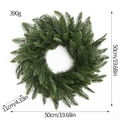 Künstlicher 50cm Norfolk-Kranz aus Kiefernnadeln, 390g üppige grüne Weihnachtsdekoration - 50CM Weihnachtskranz Klassisch