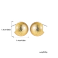 Irregular 18K gold plated hollow semi-sphere stud earrings with hammered texture - Irregular Hammered Hemisphere Studs (22265_15)