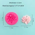 Vista dettagliata dello stampo in silicone ortensia con dimensioni del fiore 3D - Stile 5367 / Rosa