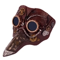 Steampunk pestdokter masker in bruine lederstijl met mechanische tandwielen en bril - Eén maat / Rood