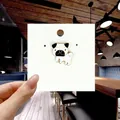 Cute cartoon Pug enamel pin with gold outline on display card for bags and clothes - 90*White Pug Dog Pin