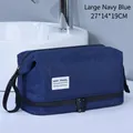 Grande borsa da toilette blu navy con separazione secco-umido e scomparto inferiore - Extra grande / Blu navy