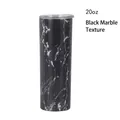 Gobelet isotherme 20oz en acier inoxydable avec motif de marbre noir élégant - 20oz / Transfert de Laque - Texture de Pierre Noire