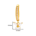 Goldener Titan Bauchnabelpiercing Schmetterling mit Zirkonia-Steinen und Maßangaben - Schmetterling-Anhänger-Stil (T2533-4#Gold) / Gold