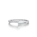 Minimalistischer S925 Sterlingsilber Ring mit geometrischem Split-Band und Zirkon - US 5 / Zirkonia Eingelegter Stil (RHR1945)
