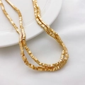 Collana di perline quadrate in ematite dorata per accessori di gioielli fai da te - Piastrina Piatta Quadrata (7#) / 3*1mm (1 Filo) / Oro