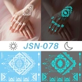Luminous mandala flower temporary tattoo stickers with white henna designs for hand decor - JSN-078 (Mandala Patterns)