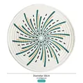 Round white cotton woven placemat with green and yellow radial lines, 30cm diameter - 30cm / Style C Fireworks