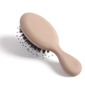 Portable mini massage hairbrush with mixed boar bristles and nylon pins in soft pink - Elastic Paint Milk Tea Bristle