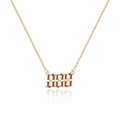 Gold gothic necklace featuring number 2022 pendant encrusted with vibrant red zircons - Gold-888 (Red Zircon)