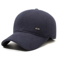 Berretto invernale da uomo blu navy con paraorecchie e fodera interna spessa - Regolabile / Blu navy