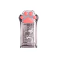 Taille-crayon patte de chat rose avec boîtier pailleté transparent et design meow - Gris