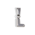 Polished silver-tone 3D bubble letter L pendant charm with glossy metal finish - L-Steel