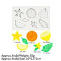 White silicone mold for miniature lemon, carambola and leaf shapes for cake decoration - Style 1 (B850) / Gray