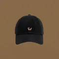 Casquette de baseball en coton noir avec broderie mignonne de chien Corgi - 54-62cm Réglable / Noir