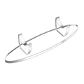 Clear acrylic pen and makeup brush display stand with minimalist oval base - Clear